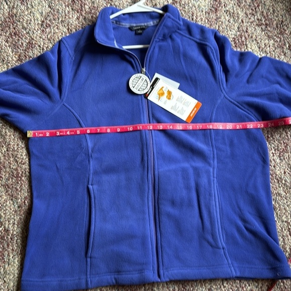 NWT Lands End Polartec Aircore 100 Blue Fleece Zip Up Jacket size XL/ 18 - Picture 7 of 9